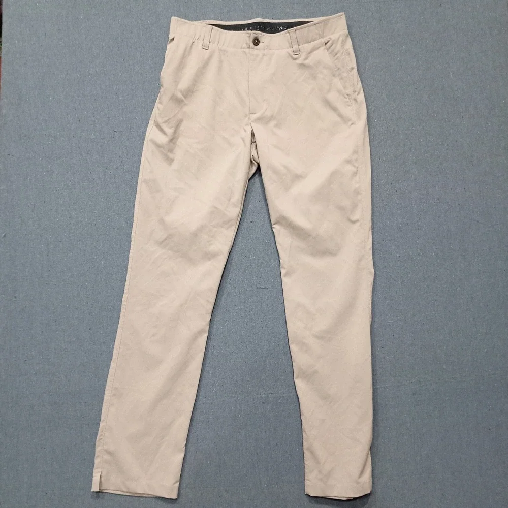 Under Armour Showdown Golf Pants Mens 34x34 Tan Khaki Tapered Leg 1309545
